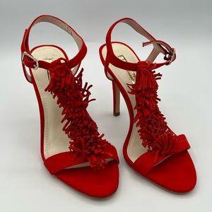 red BCBG sandals